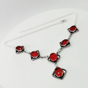 Garnet Gemstone Ethnic Handmade Necklace Jewelry